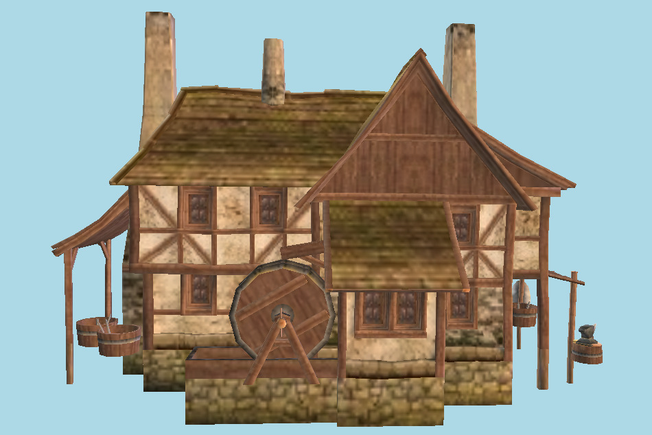 Work-shop House Building 3d model